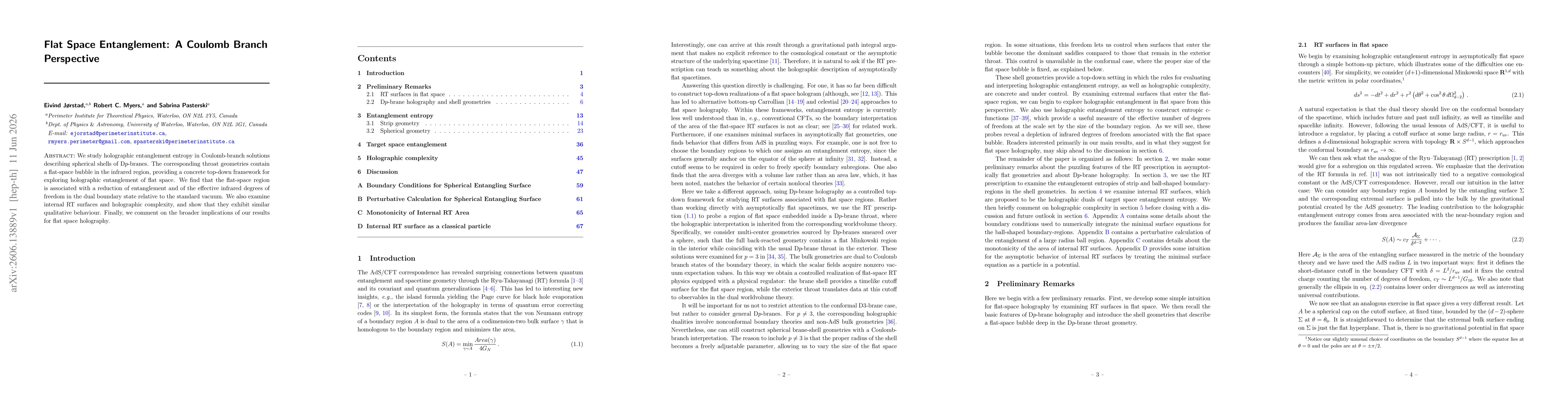 Thumbnail for Flat Space Entanglement: A Coulomb Branch Perspective