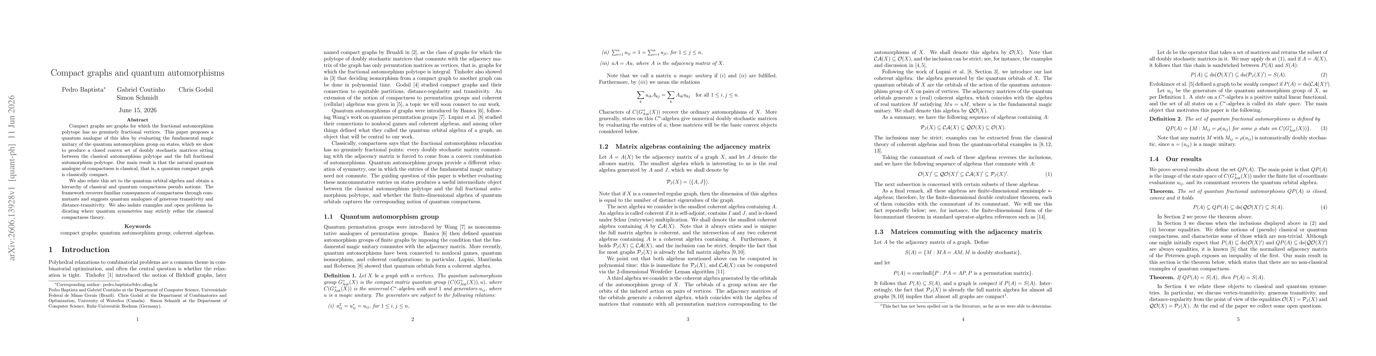 Thumbnail for Compact graphs and quantum automorphisms