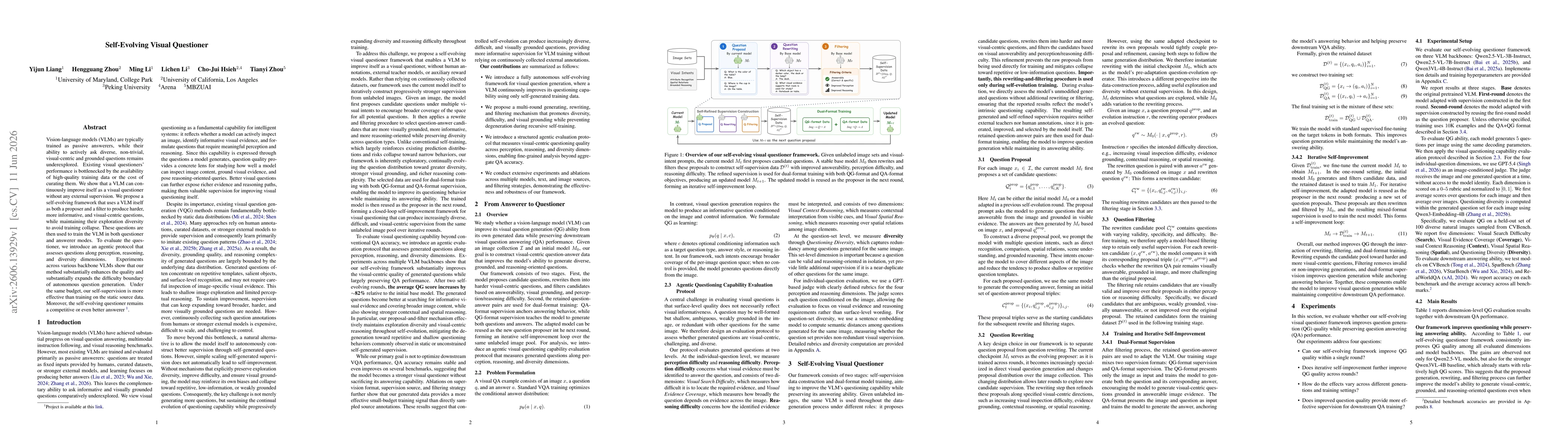 Thumbnail for Self-Evolving Visual Questioner