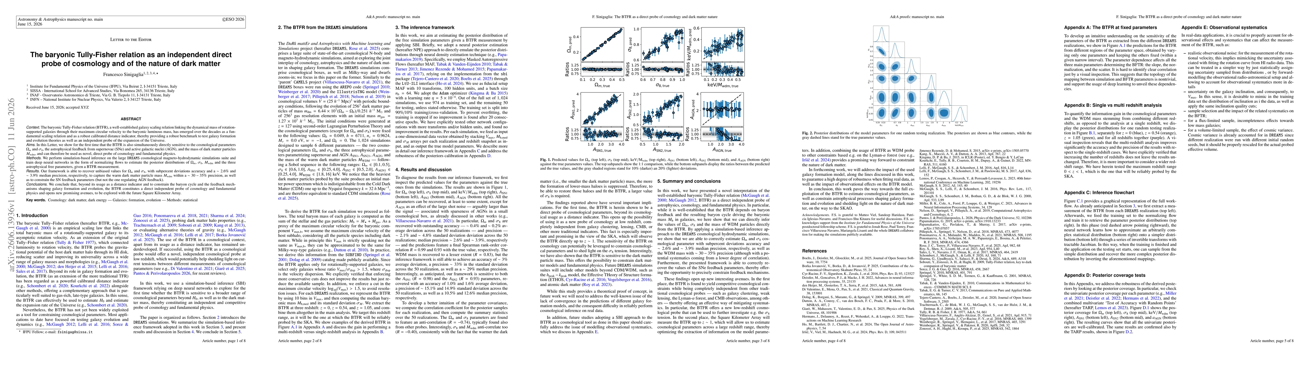 Thumbnail for The baryonic Tully-Fisher relation as an independent direct probe of cosmology and of the nature of dark matter