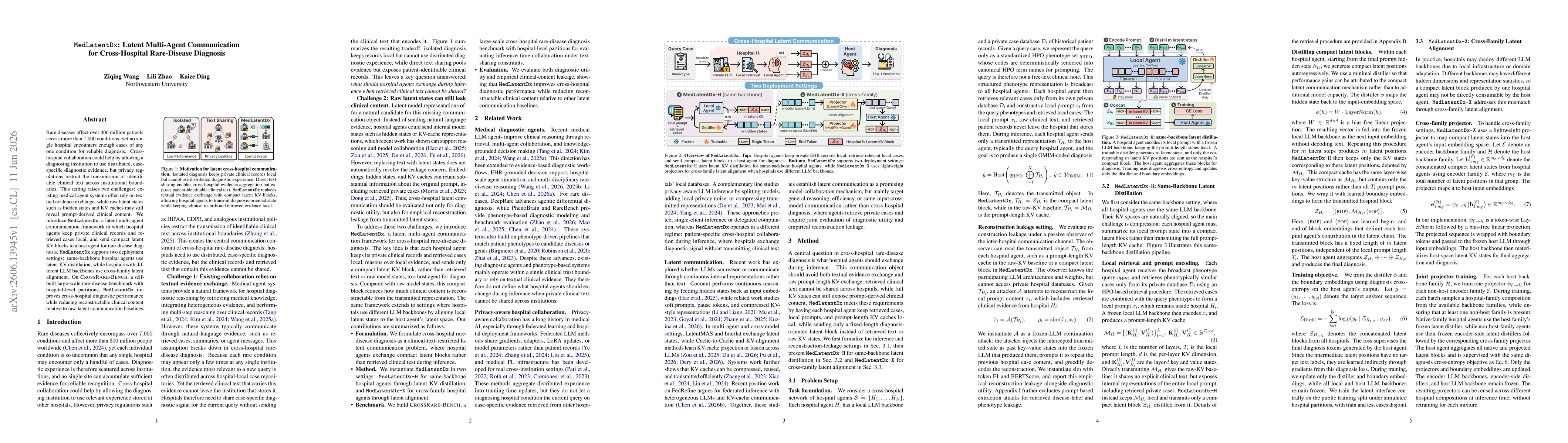 Thumbnail for MedLatentDx: Latent Multi-Agent Communication for Cross-Hospital Rare-Disease Diagnosis