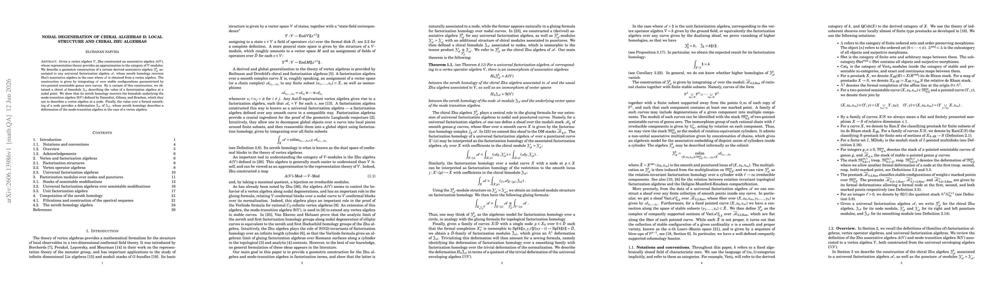 Thumbnail for Nodal degeneration of chiral algebras II: Local structure and chiral Zhu algebras