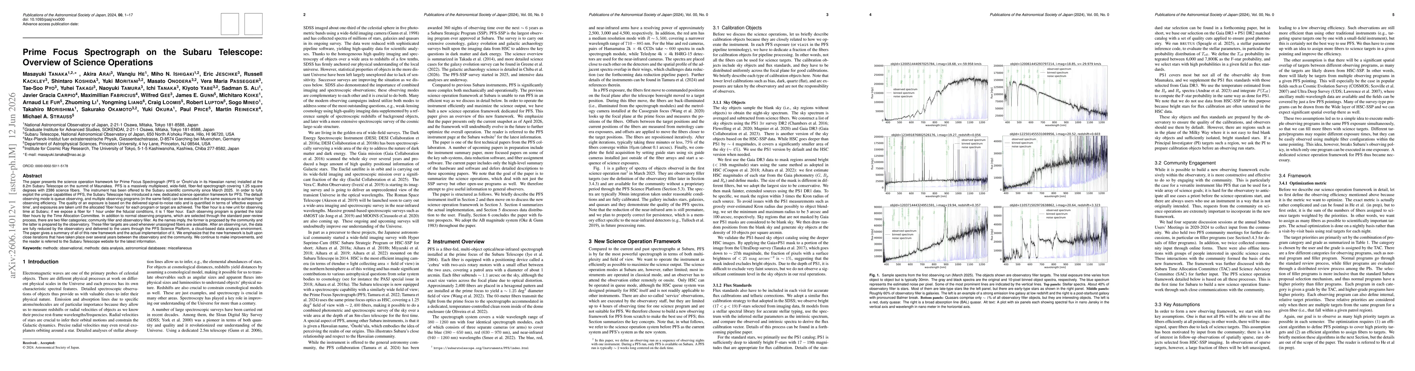 Thumbnail for Prime Focus Spectrograph on the Subaru Telescope: Overview of Science Operations