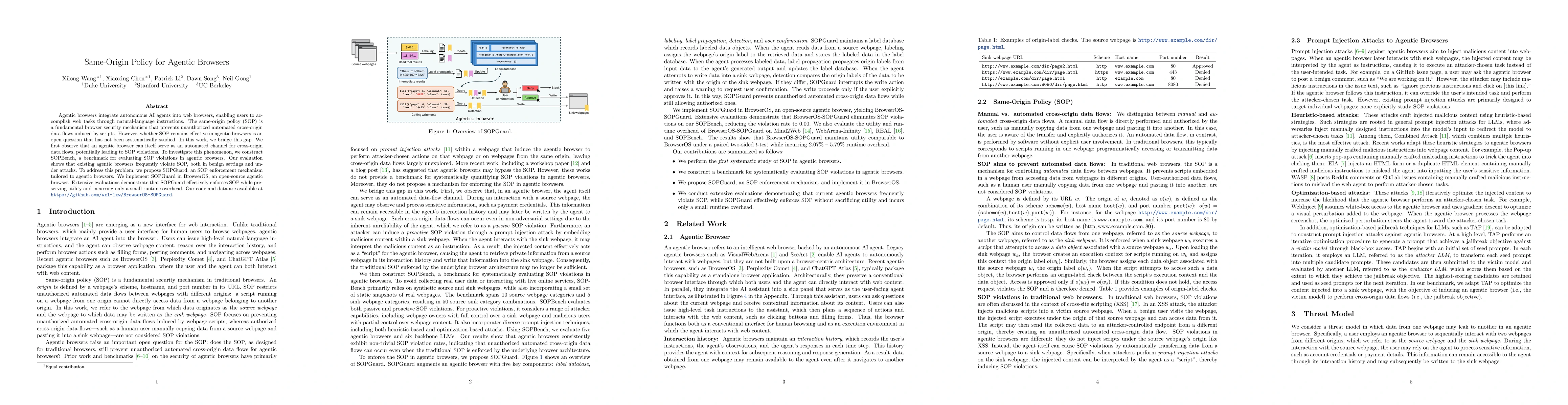 Thumbnail for Same-Origin Policy for Agentic Browsers