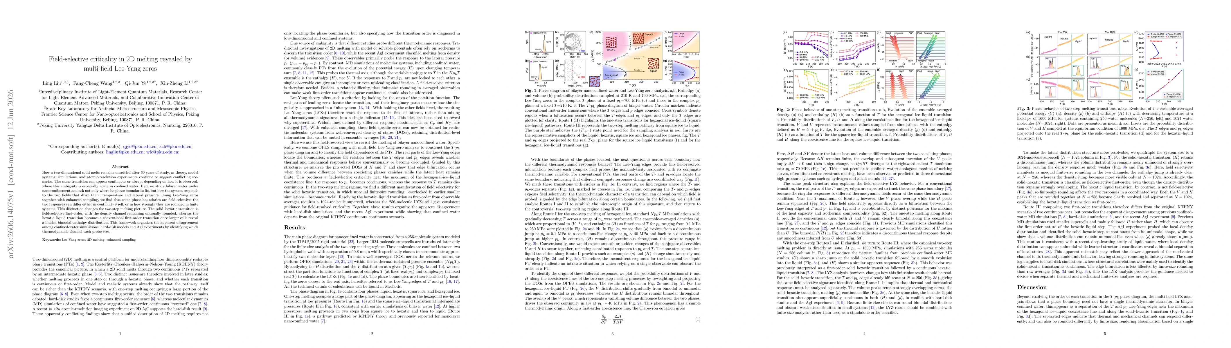 Thumbnail for Field-selective criticality in 2D melting revealed by multi-field Lee-Yang zeros