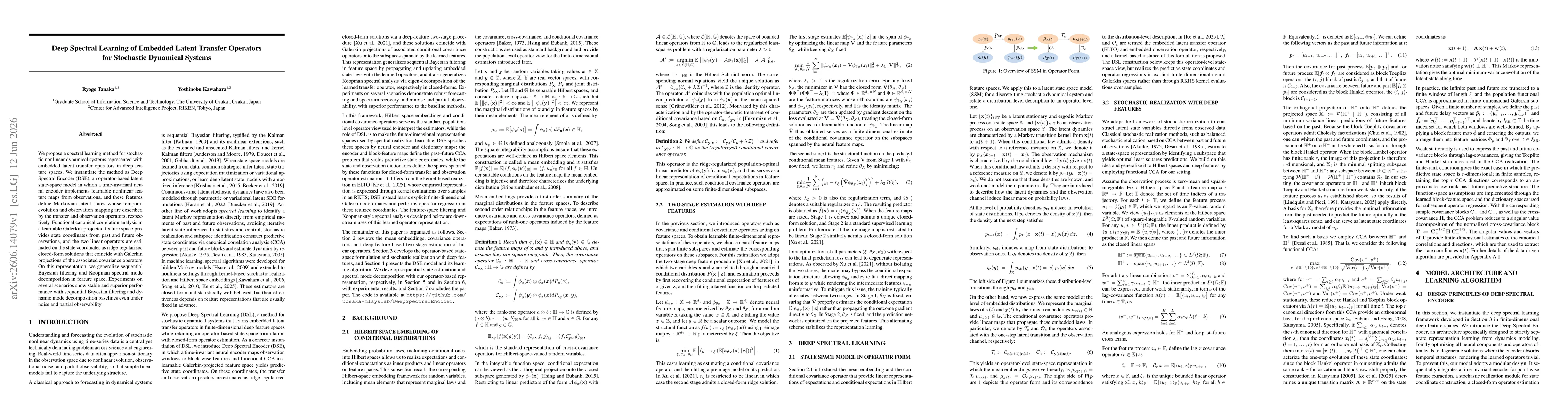 Thumbnail for Deep Spectral Learning of Embedded Latent Transfer Operators for Stochastic Dynamical Systems