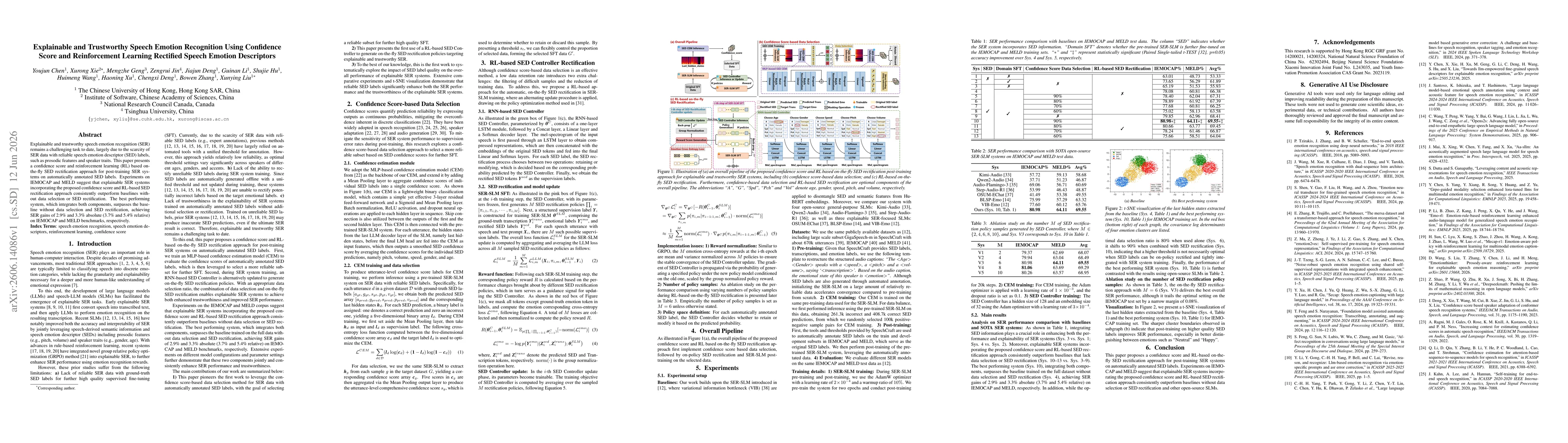Thumbnail for Explainable and Trustworthy Speech Emotion Recognition Using Confidence Score and Reinforcement Learning Rectified Speech Emotion Descriptors