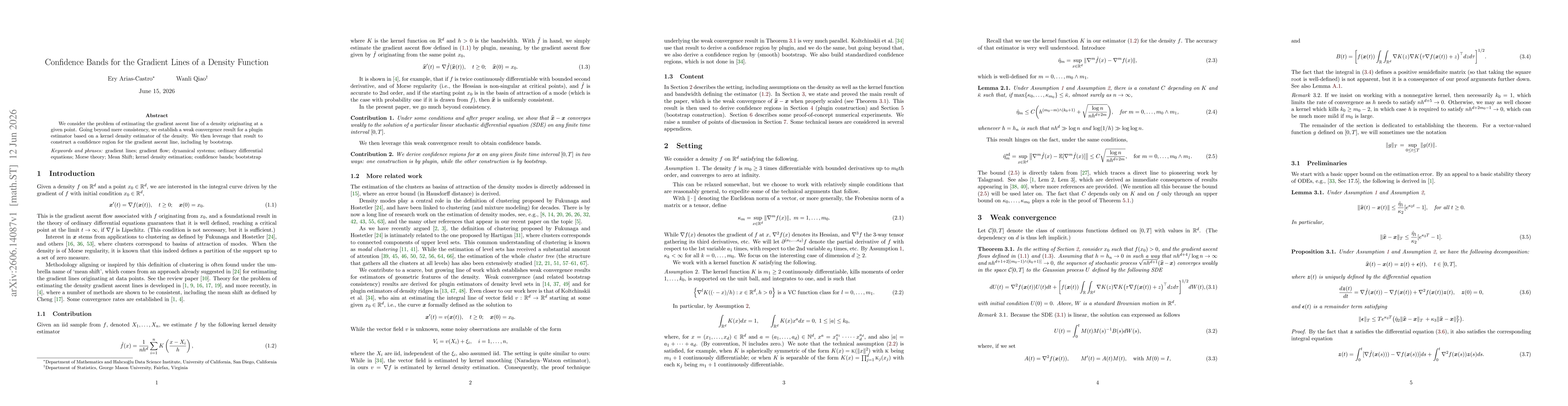 Thumbnail for Confidence Bands for the Gradient Lines of a Density Function