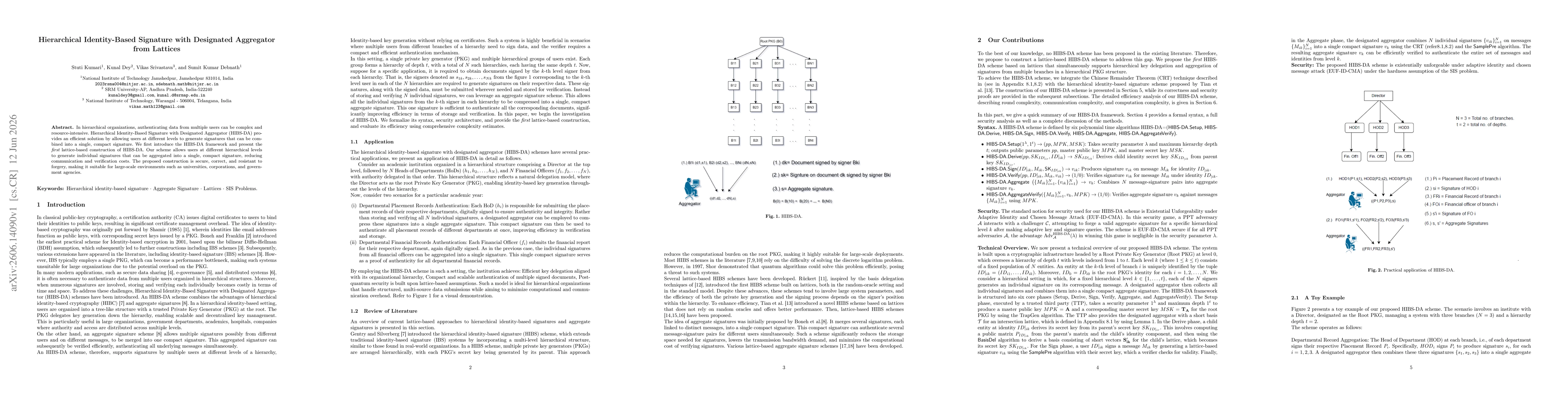 Thumbnail for Hierarchical Identity-Based Signature with Designated Aggregator from Lattices