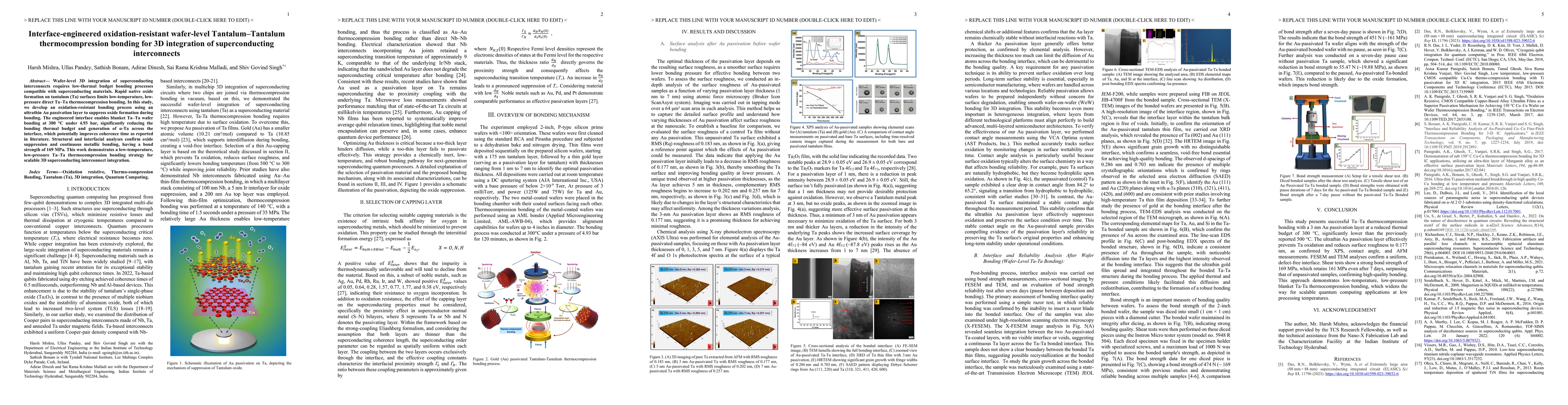 Thumbnail for Interface-engineered oxidation-resistant wafer-level Tantalum-Tantalum thermocompression bonding for 3D integration of superconducting interconnects