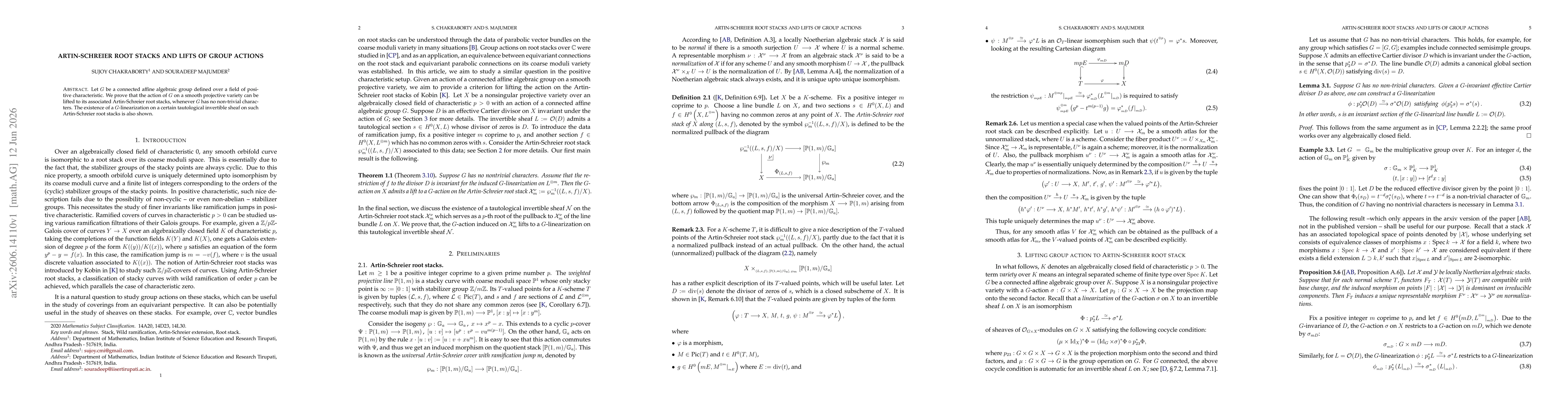 Thumbnail for Artin-Schreier Root Stacks and lifts of group actions
