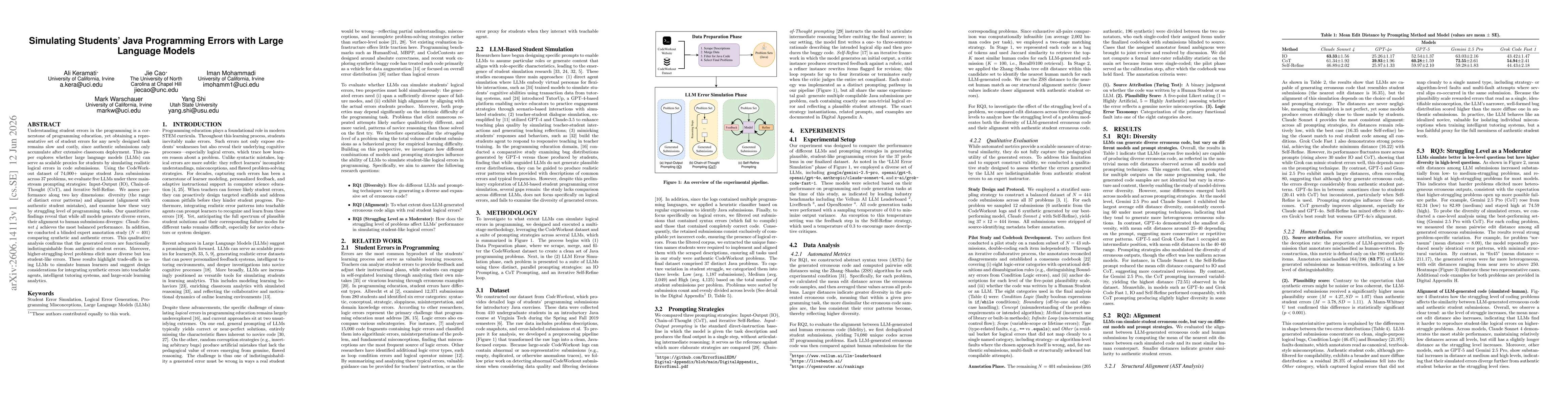 Thumbnail for Simulating Students' Java Programming Errors with Large Language Models