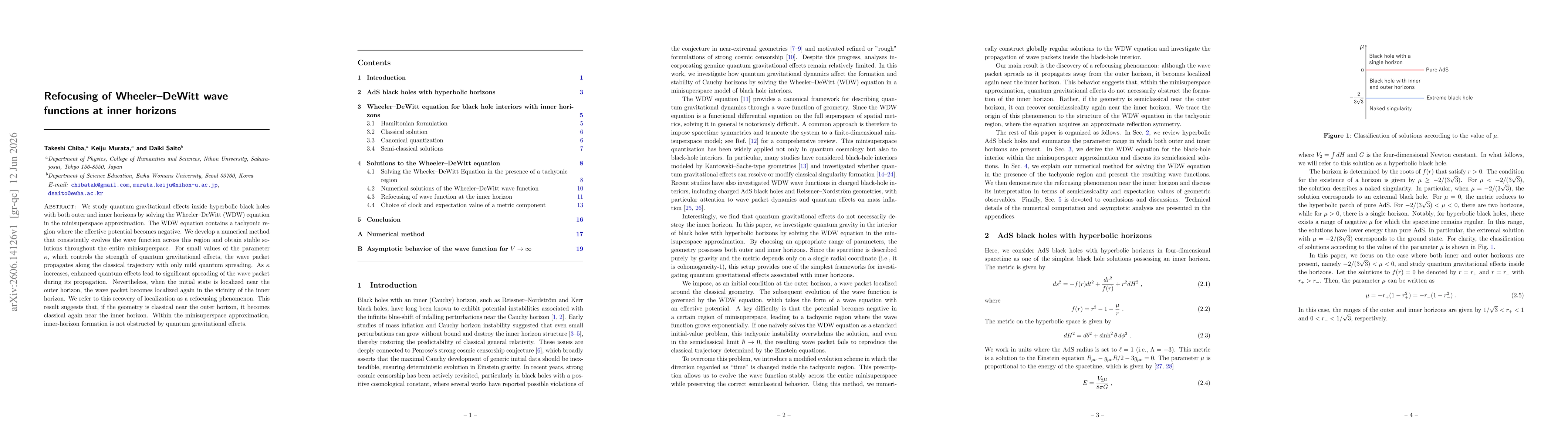 Thumbnail for Refocusing of Wheeler--DeWitt wave functions at inner horizons