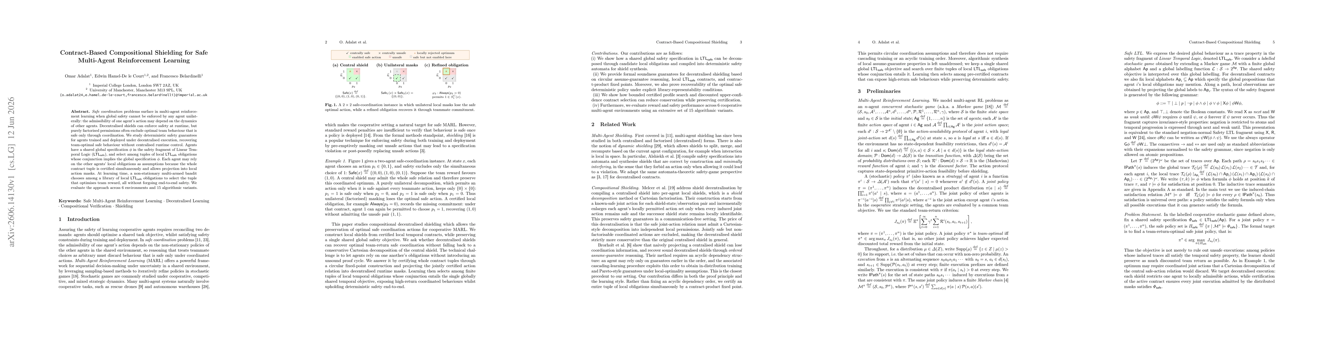 Thumbnail for Contract-Based Compositional Shielding for Safe Multi-Agent Reinforcement Learning