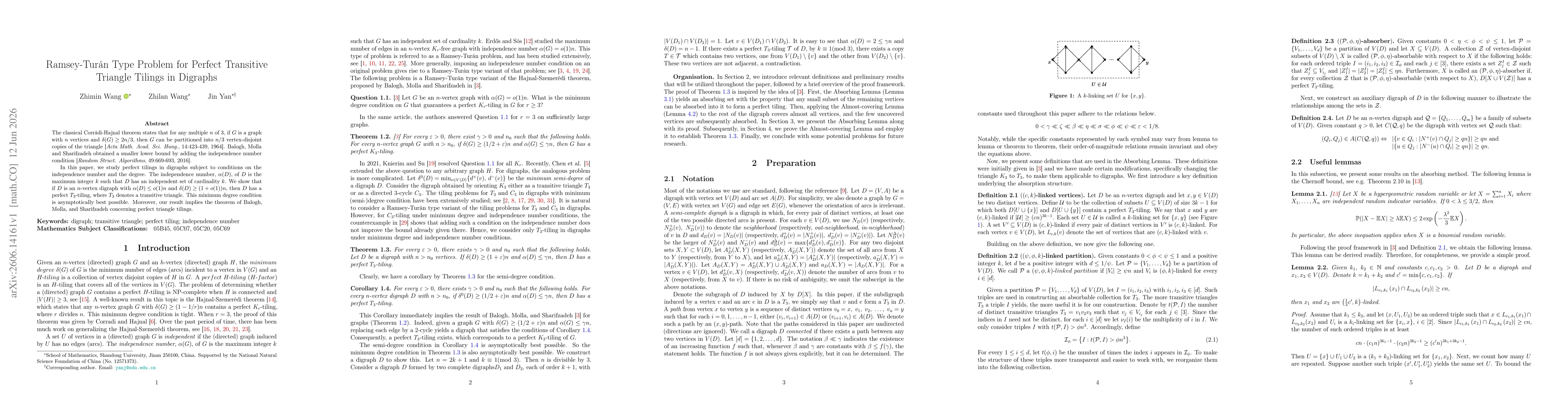 Thumbnail for Ramsey-Turán Type Problem for Perfect Transitive Triangle Tilings in Digraphs