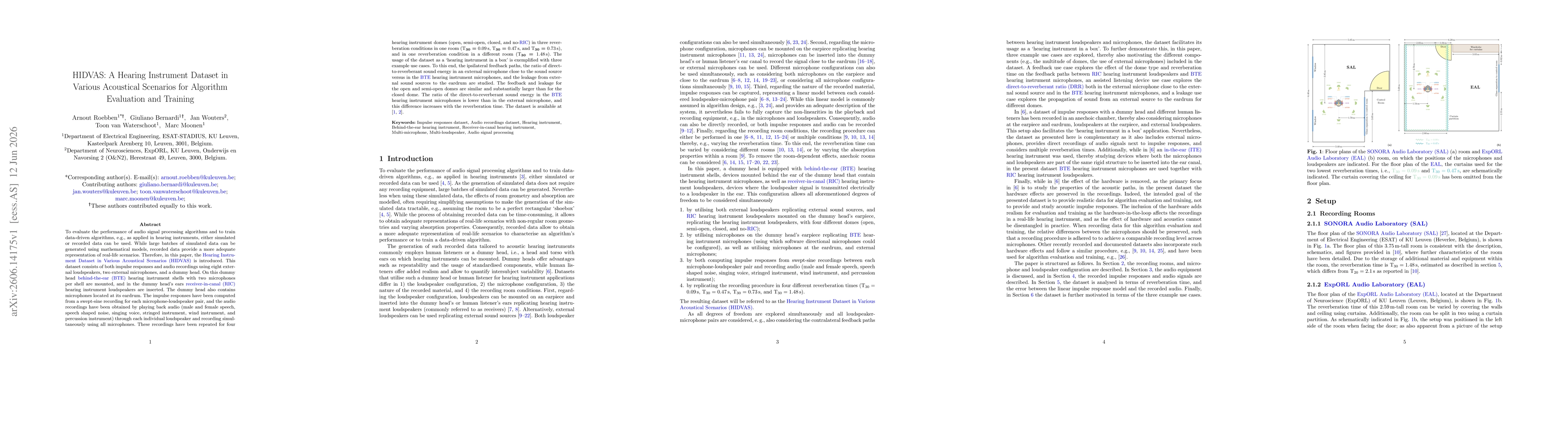 Thumbnail for HIDVAS: A Hearing Instrument Dataset in Various Acoustical Scenarios for Algorithm Evaluation and Training