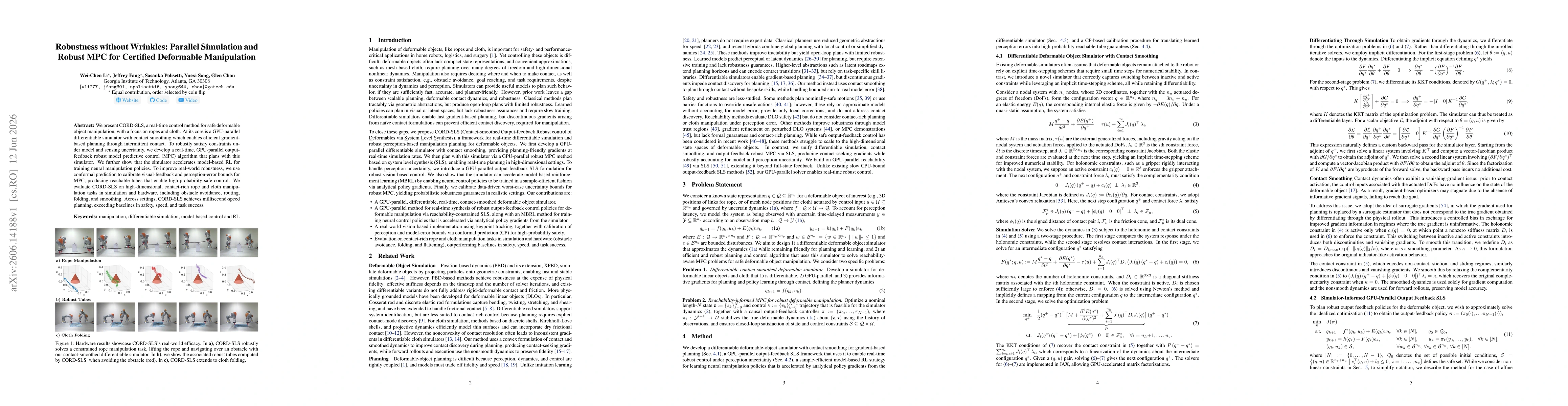 Thumbnail for Robustness without Wrinkles: Parallel Simulation and Robust MPC for Certified Deformable Manipulation