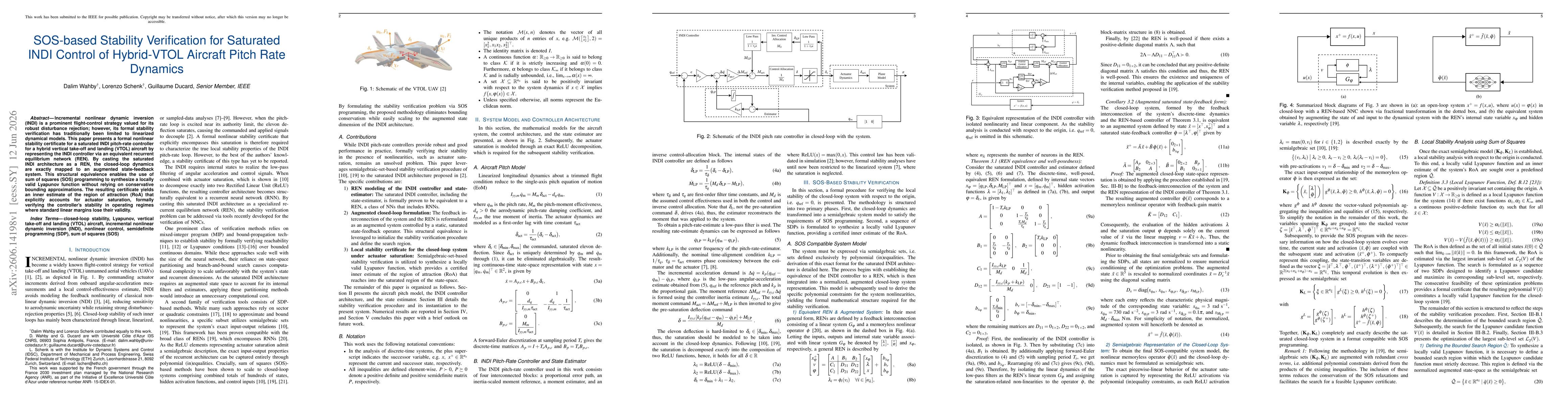 Thumbnail for SOS-based Stability Verification for Saturated INDI Control of Hybrid-VTOL Aircraft Pitch Rate Dynamics
