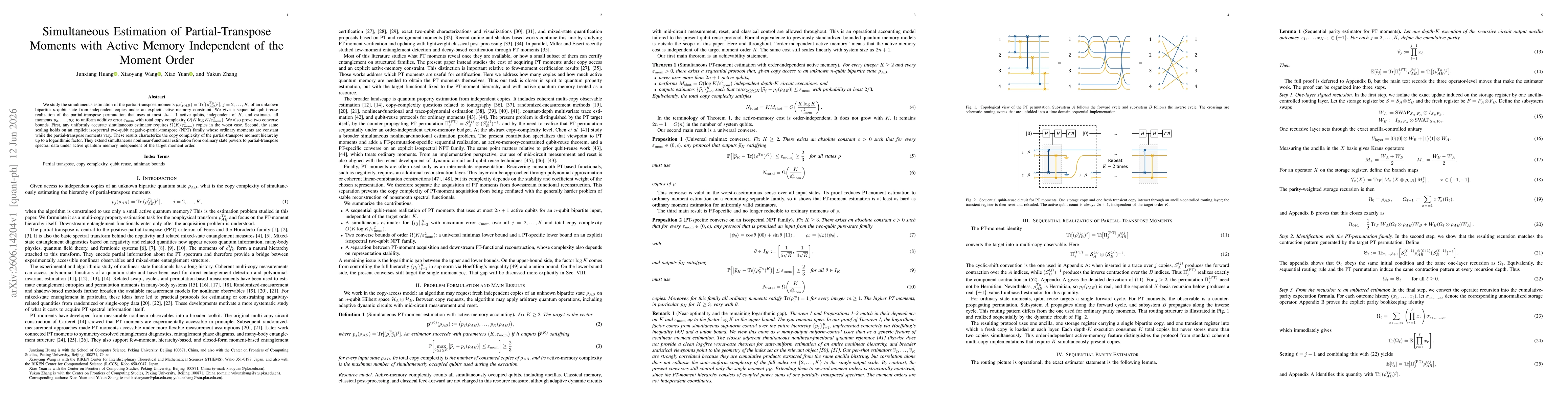 Thumbnail for Simultaneous Estimation of Partial-Transpose Moments with Active Memory Independent of the Moment Order