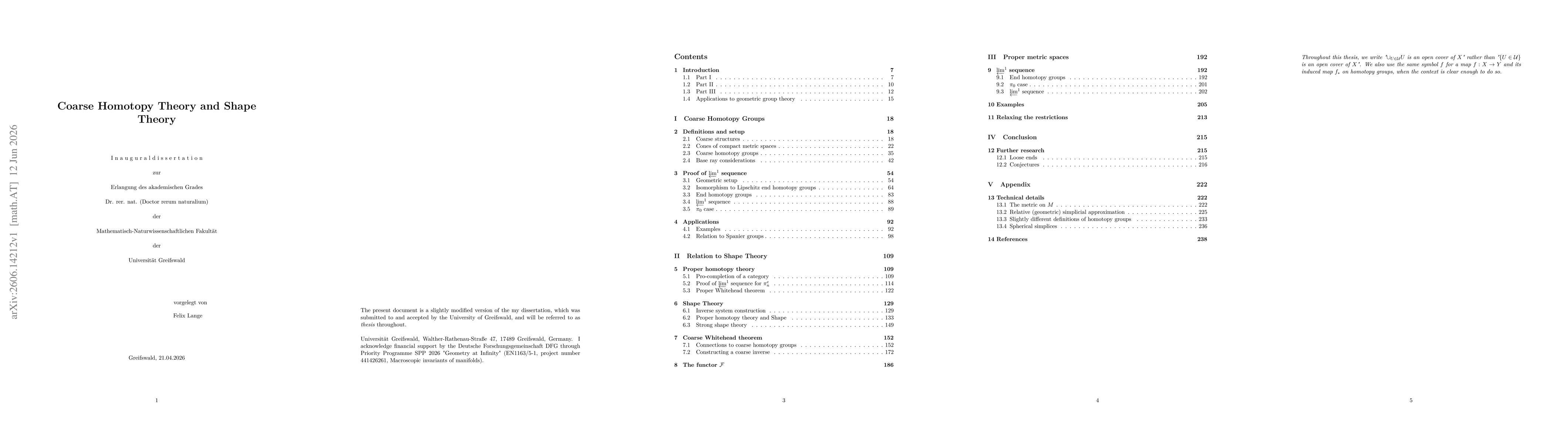 Thumbnail for Coarse Homotopy Theory and Shape Theory