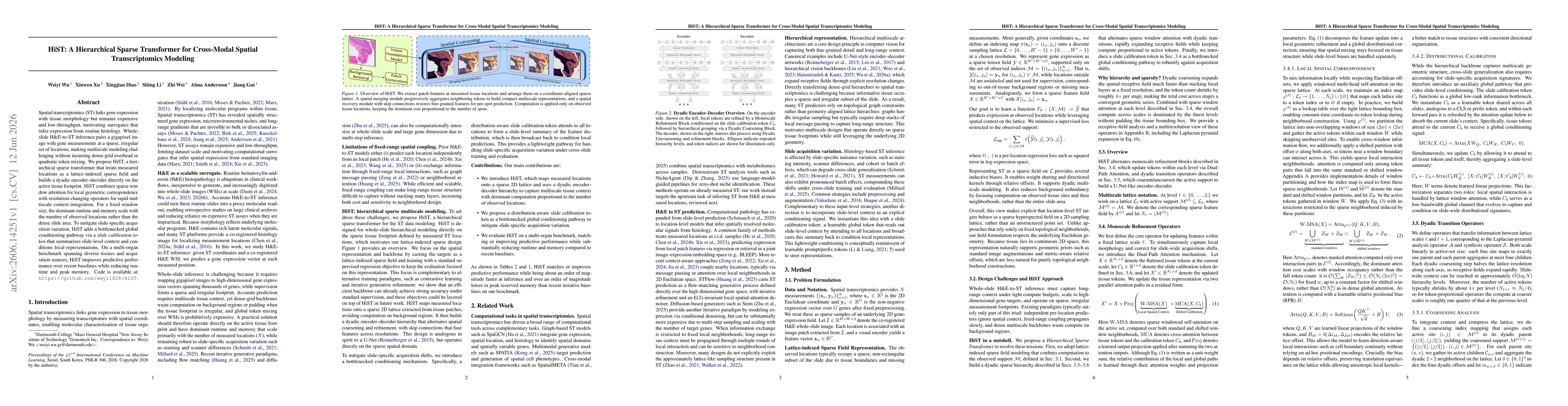 Thumbnail for HiST: A Hierarchical Sparse Transformer for Cross-Modal Spatial Transcriptomics Modeling