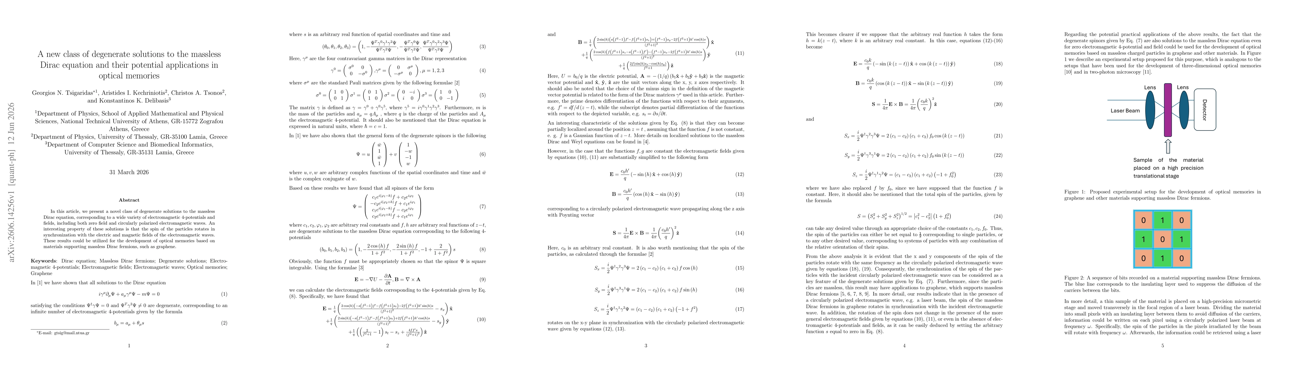 Thumbnail for A new class of degenerate solutions to the massless Dirac equation and their potential applications in optical memories
