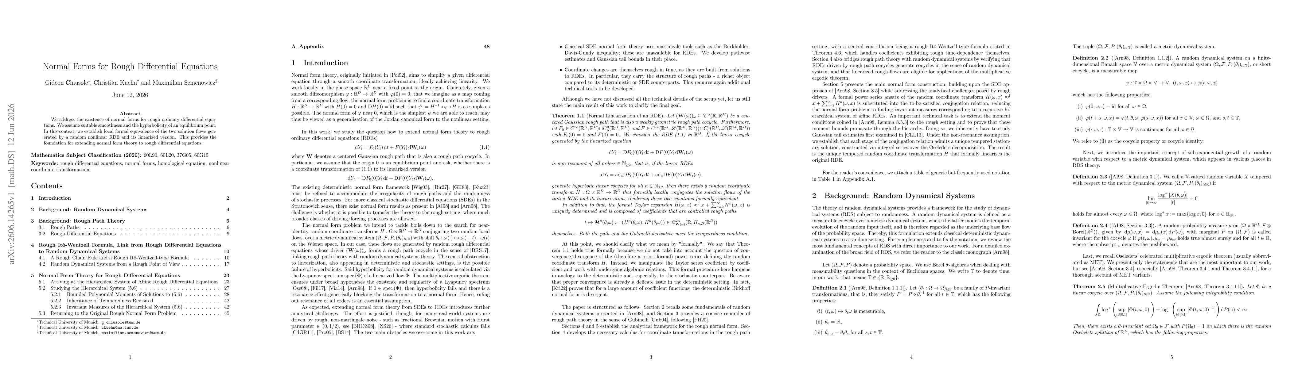 Thumbnail for Normal Forms for Rough Differential Equations