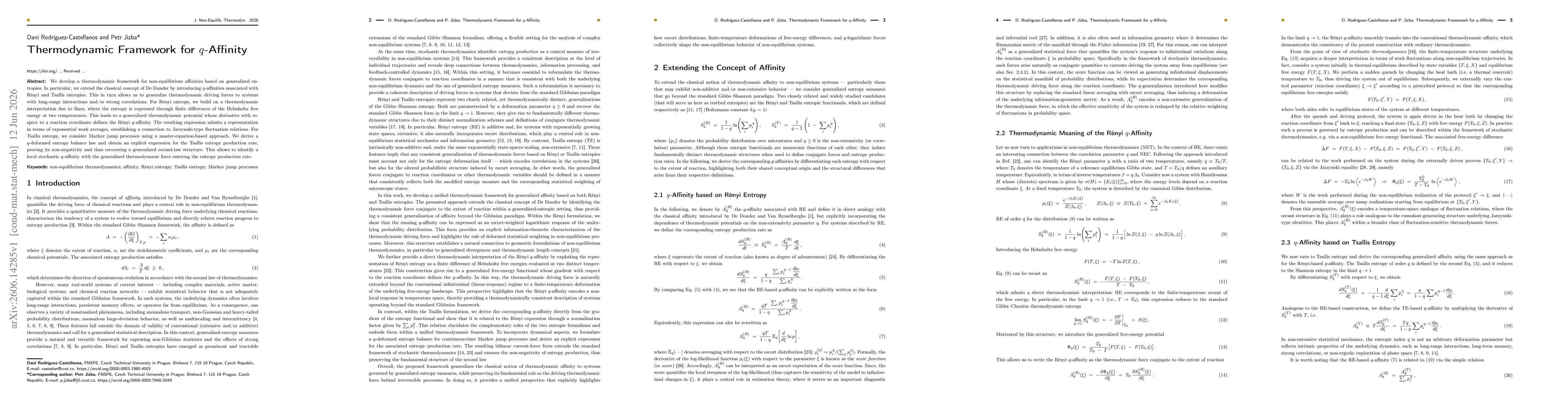 Thumbnail for Thermodynamic Framework for $q$-Affinity