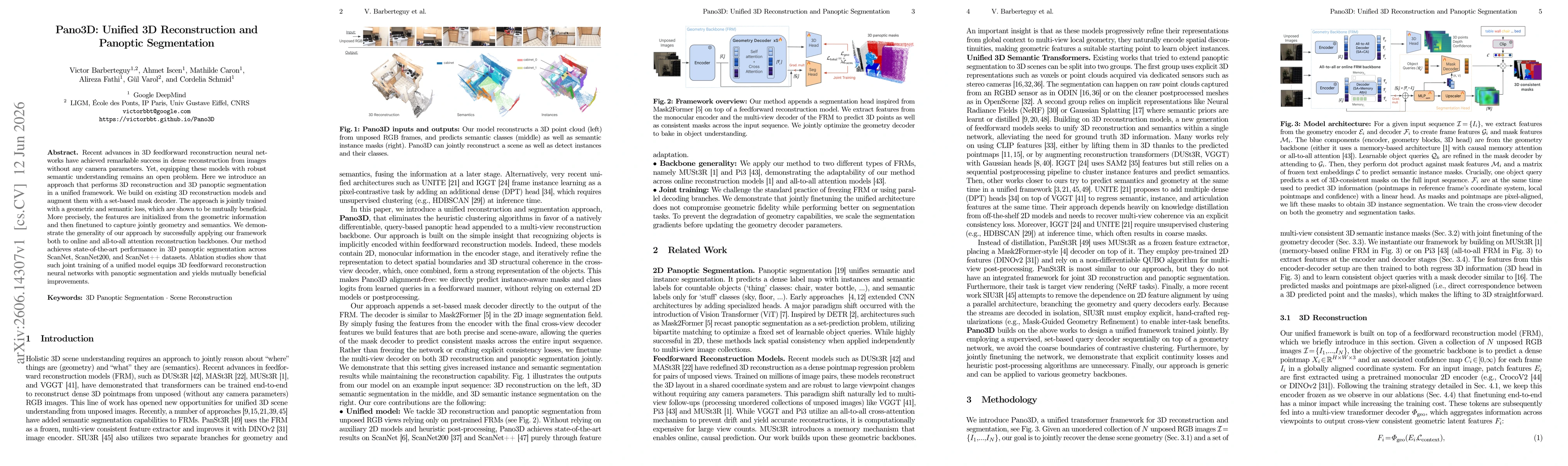 Thumbnail for Pano3D: Unified 3D Reconstruction and Panoptic Segmentation