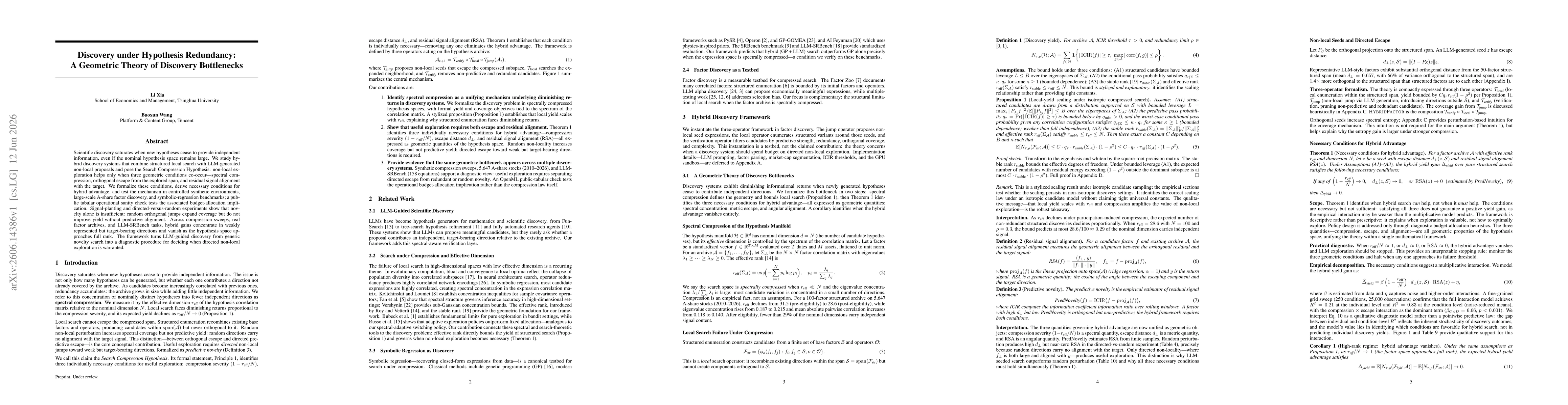 Thumbnail for Discovery under Hypothesis Redundancy: A Geometric Theory of Discovery Bottlenecks