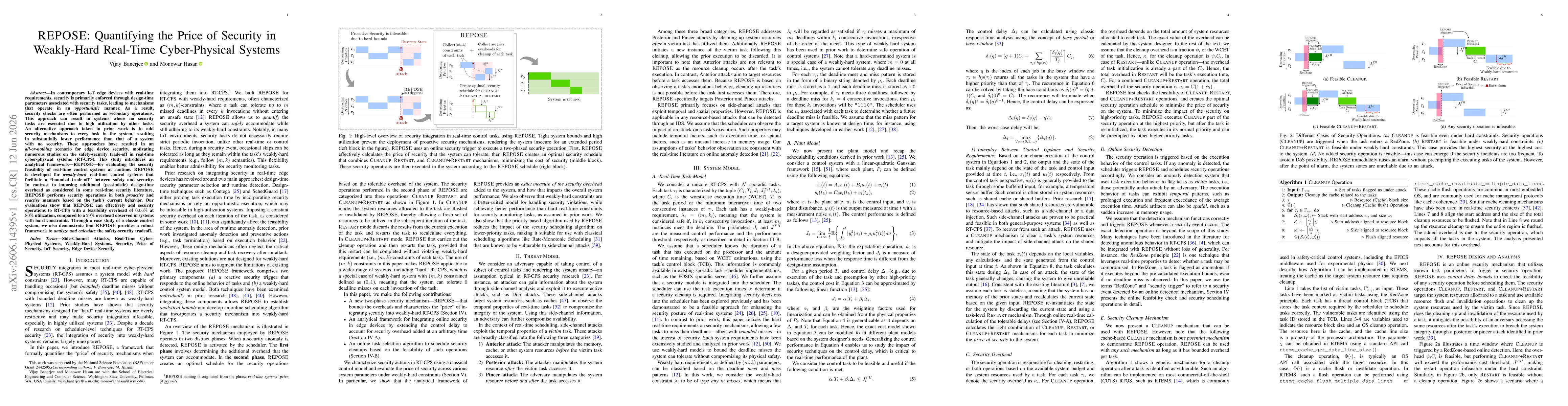 Thumbnail for REPOSE: Quantifying the Price of Security in Weakly-Hard Real-Time Cyber-Physical Systems