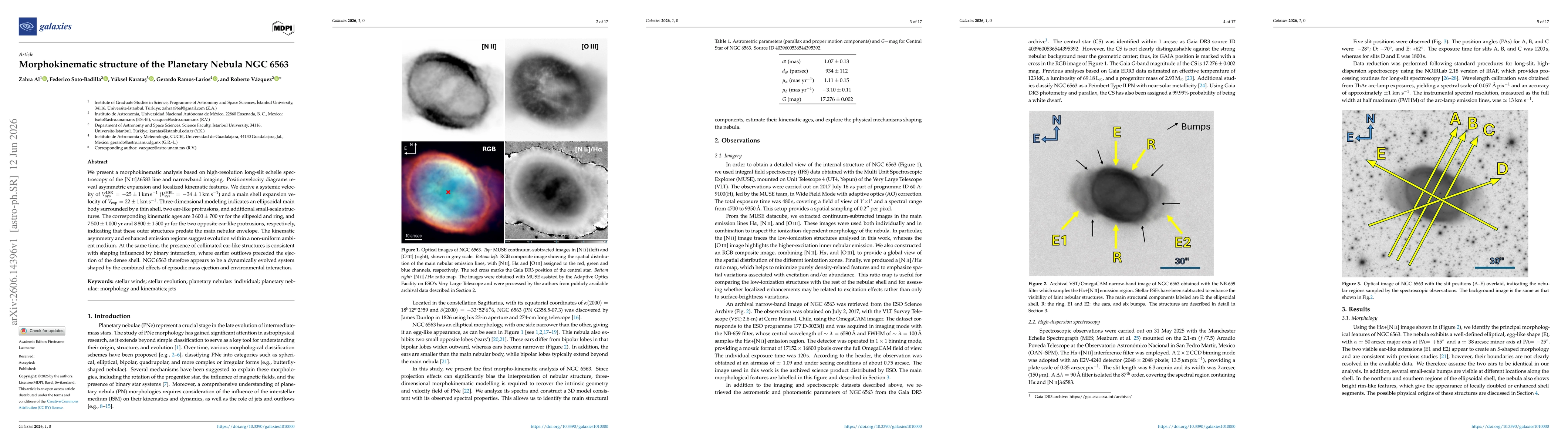 Thumbnail for Morphokinematic structure of the Planetary Nebula NGC 6563