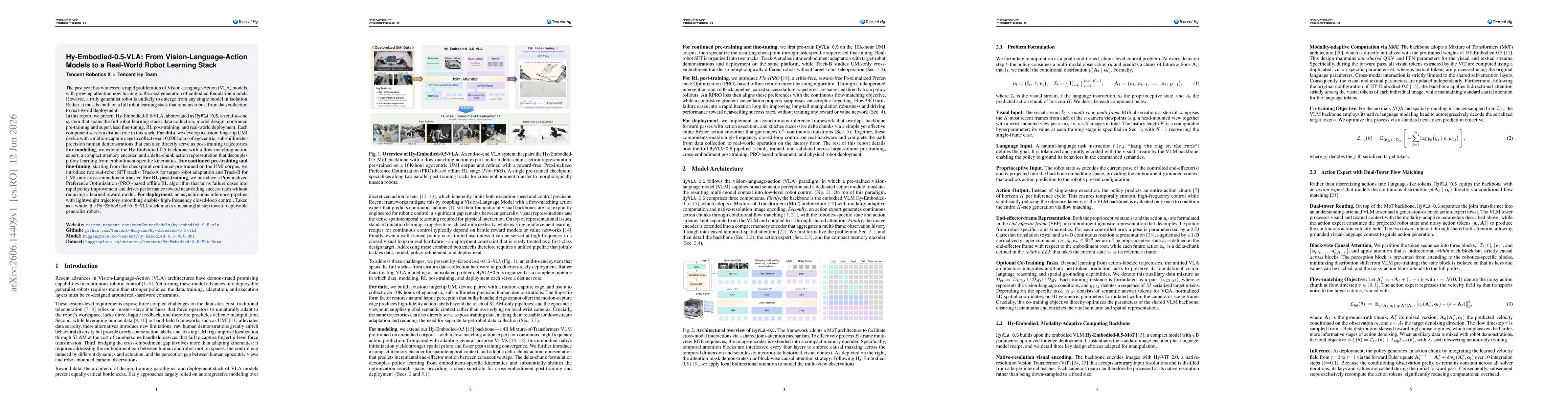 Thumbnail for Hy-Embodied-0.5-VLA: From Vision-Language-Action Models to a Real-World Robot Learning Stack