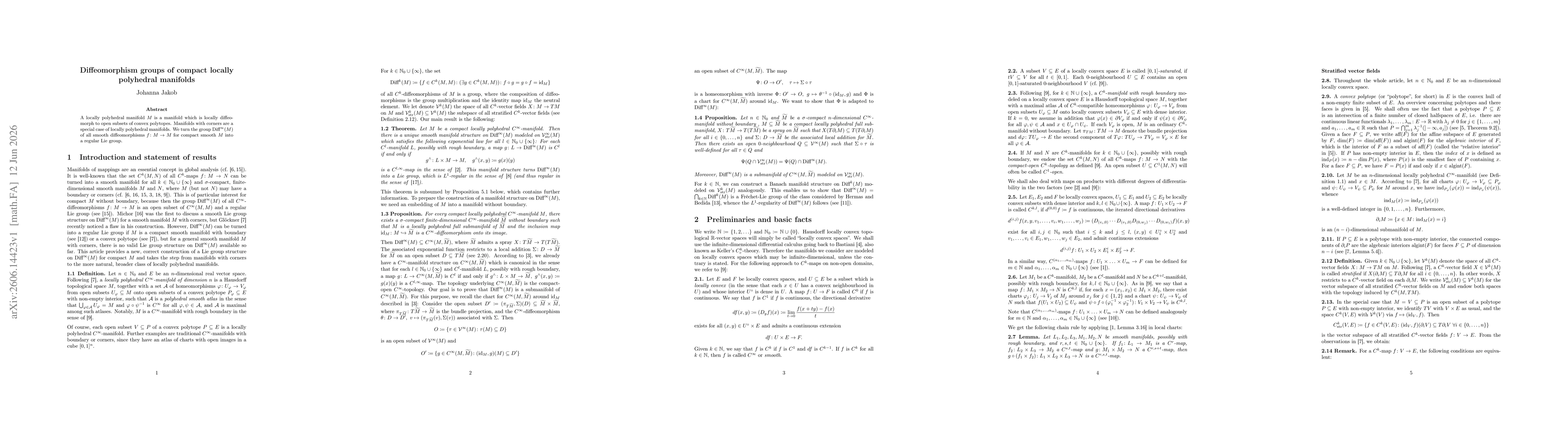Thumbnail for Diffeomorphism groups of compact locally polyhedral manifolds