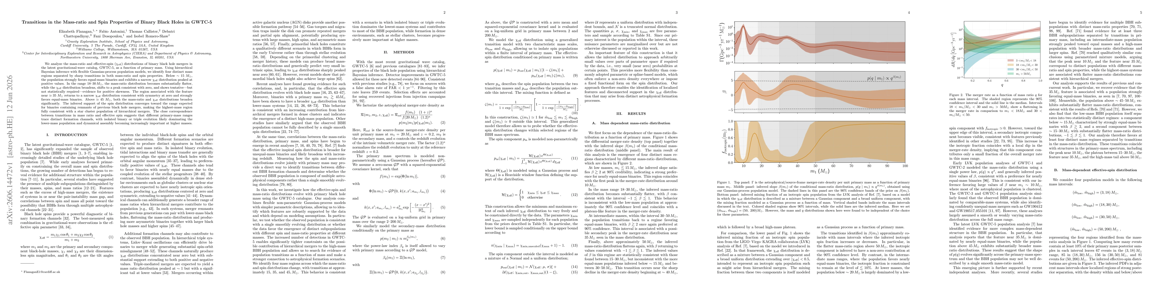 Thumbnail for Transitions in the Mass-ratio and Spin Properties of Binary Black Holes in GWTC-5