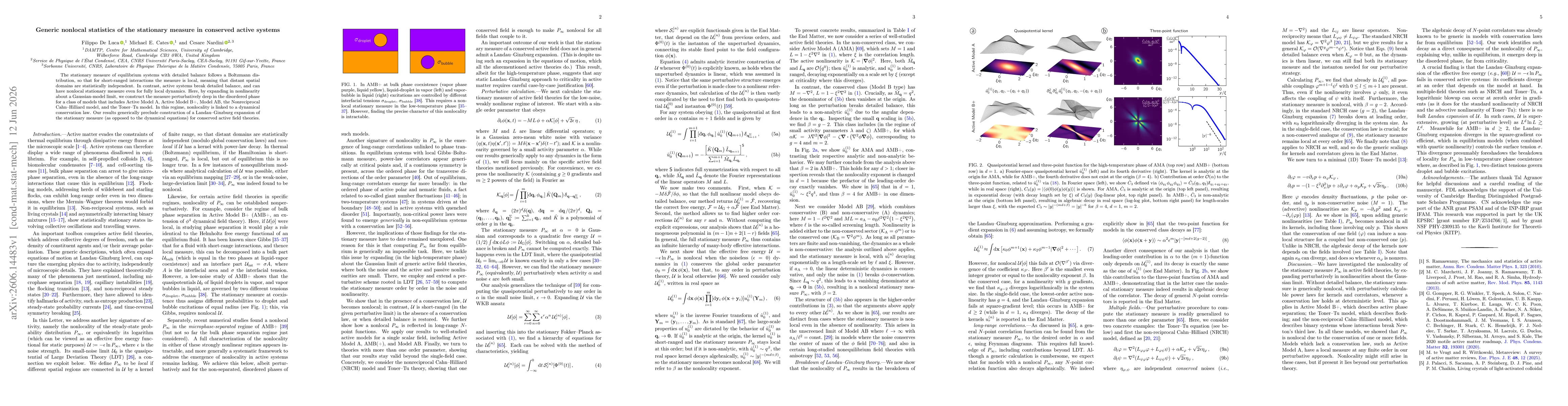 Thumbnail for Generic nonlocal statistics of the stationary measure in conserved active systems
