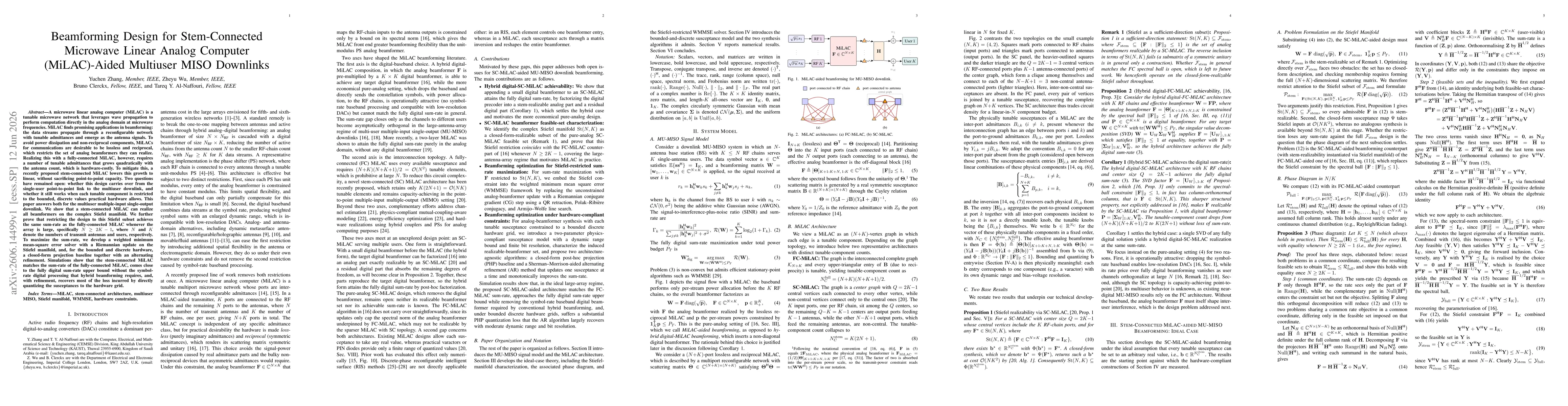 Thumbnail for Beamforming Design for Stem-Connected Microwave Linear Analog Computer (MiLAC)-Aided Multiuser MISO Downlinks