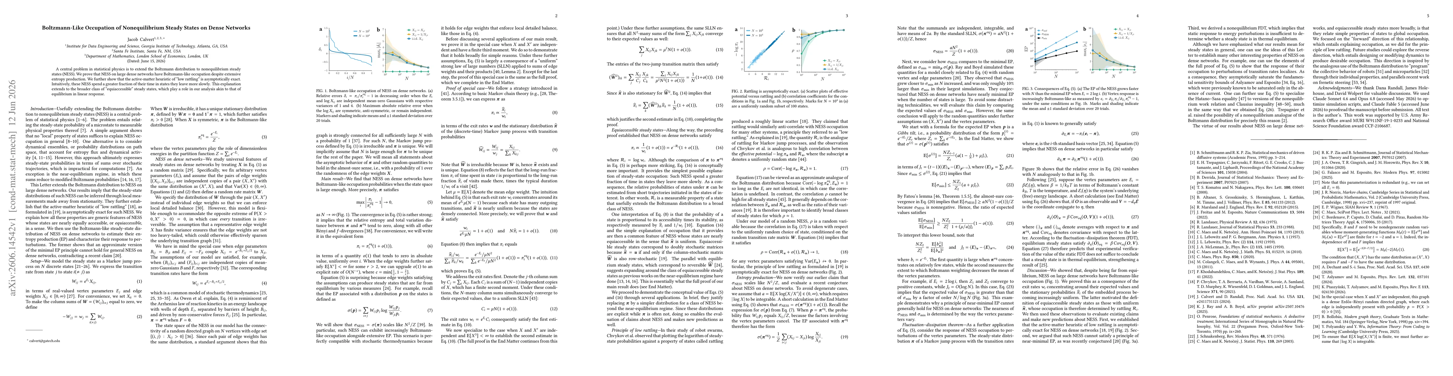 Thumbnail for Boltzmann-Like Occupation of Nonequilibrium Steady States on Dense Networks
