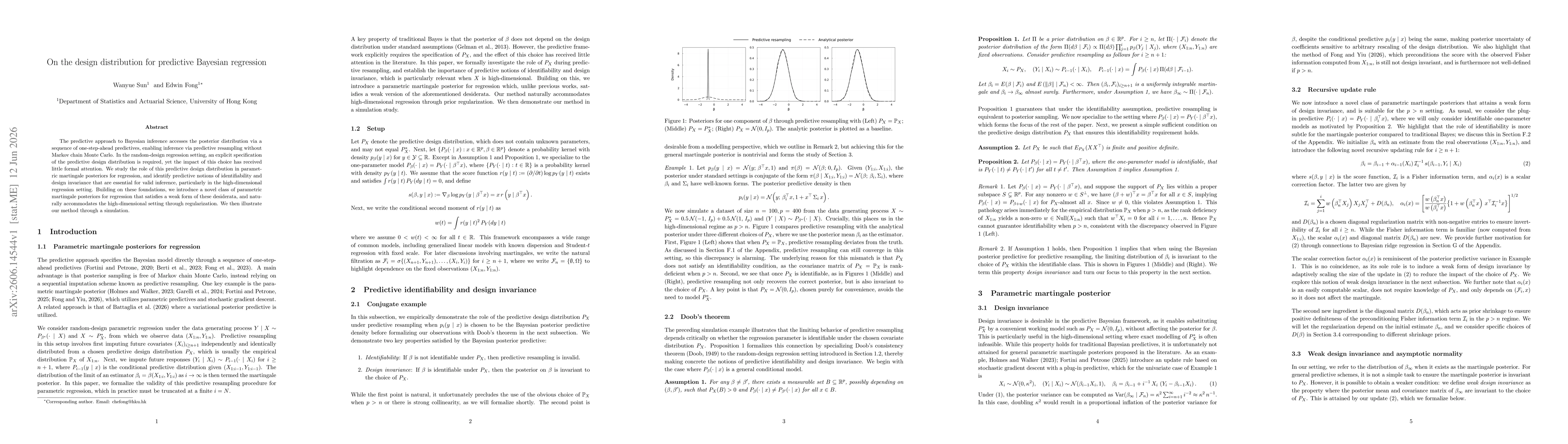 Thumbnail for On the design distribution for predictive Bayesian regression