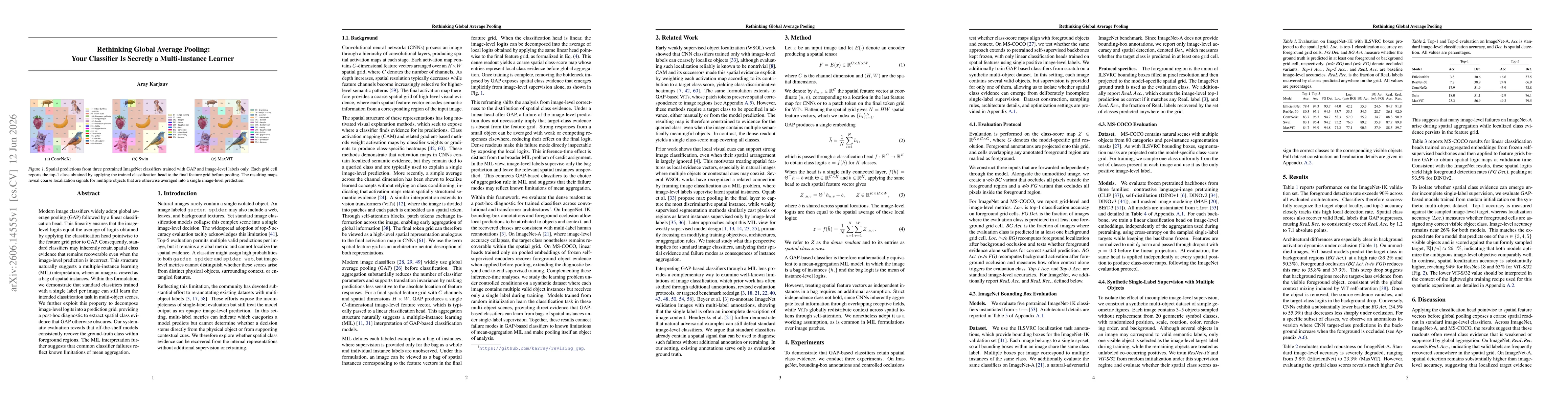 Thumbnail for Rethinking Global Average Pooling: Your Classifier Is Secretly a Multi-Instance Learner