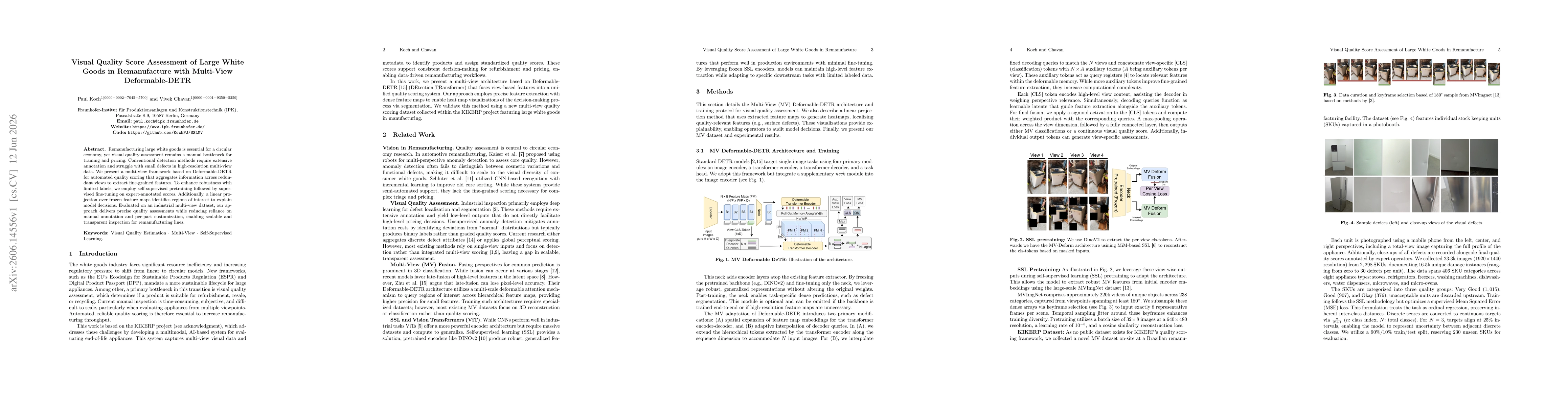 Thumbnail for Visual Quality Score Assessment of Large White Goods in Remanufacture with Multi-View Deformable-DETR