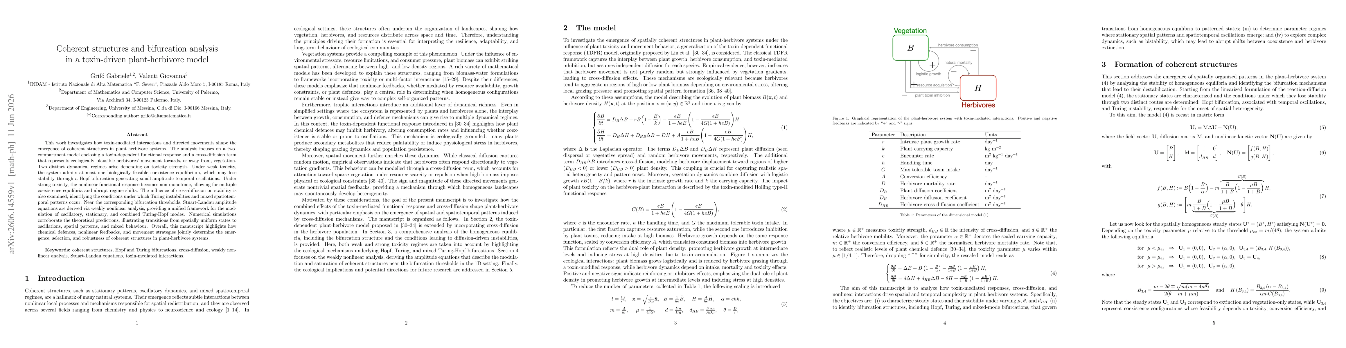 Thumbnail for Coherent structures and bifurcation analysis in a toxin-driven plant-herbivore model