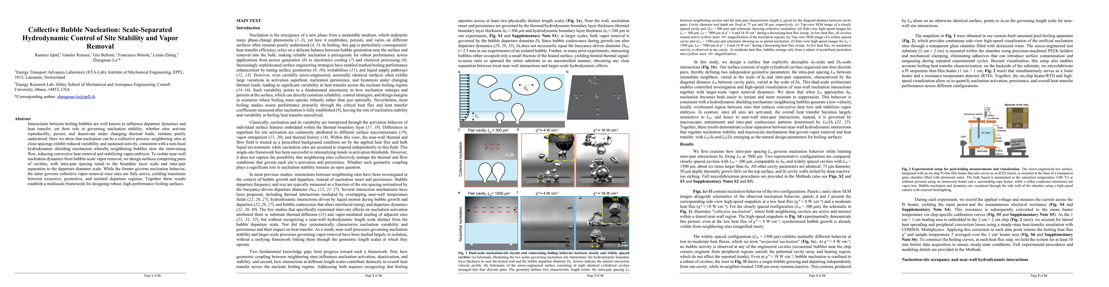 Thumbnail for Collective Bubble Nucleation: Scale-Separated Hydrodynamic Control of Site Stability and Vapor Removal