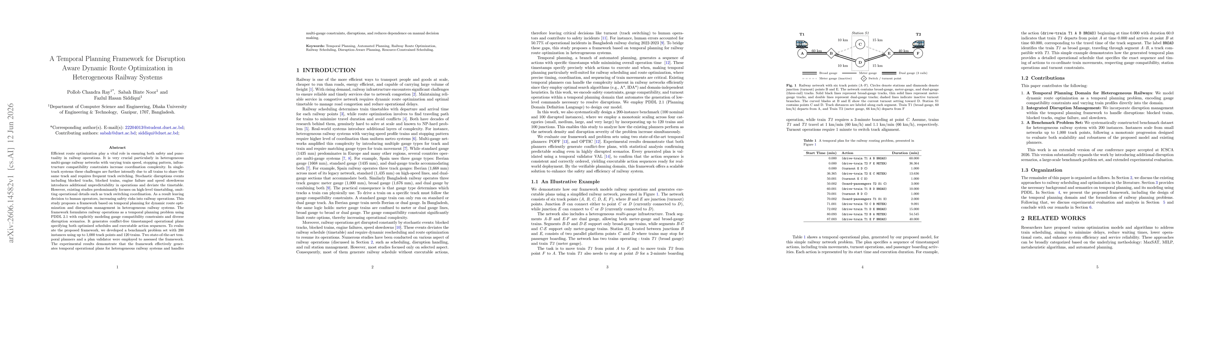 Thumbnail for A Temporal Planning Framework for Disruption Aware Dynamic Route Optimization in Heterogeneous Railway Systems