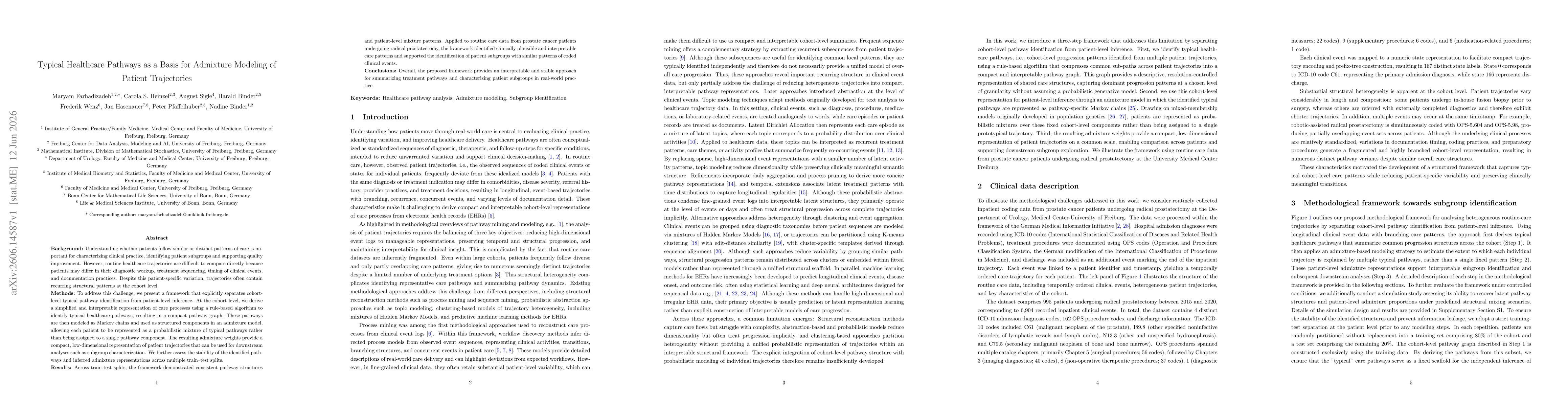 Thumbnail for Typical Healthcare Pathways as a Basis for Admixture Modeling of Patient Trajectories