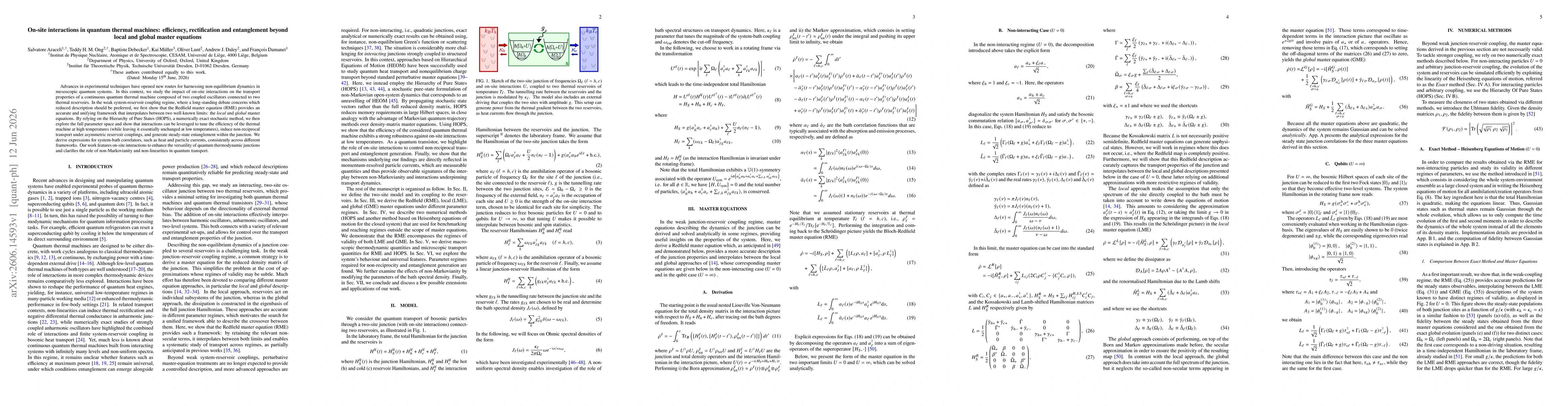 Thumbnail for On-site interactions in quantum thermal machines: efficiency, rectification and entanglement beyond local and global master equations