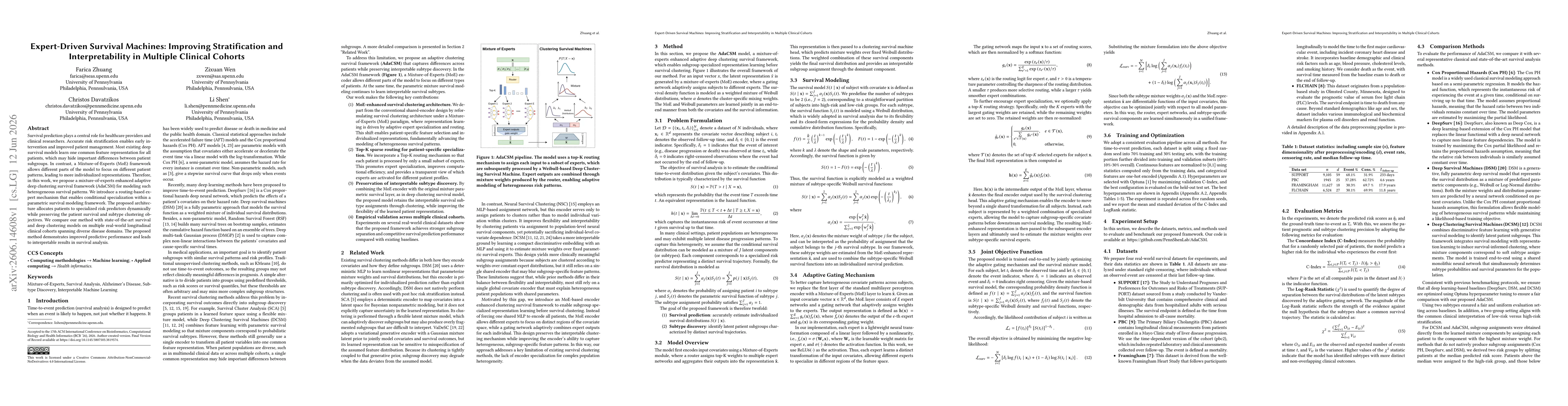 Thumbnail for Expert-Driven Survival Machines: Improving Stratification and Interpretability in Multiple Clinical Cohorts
