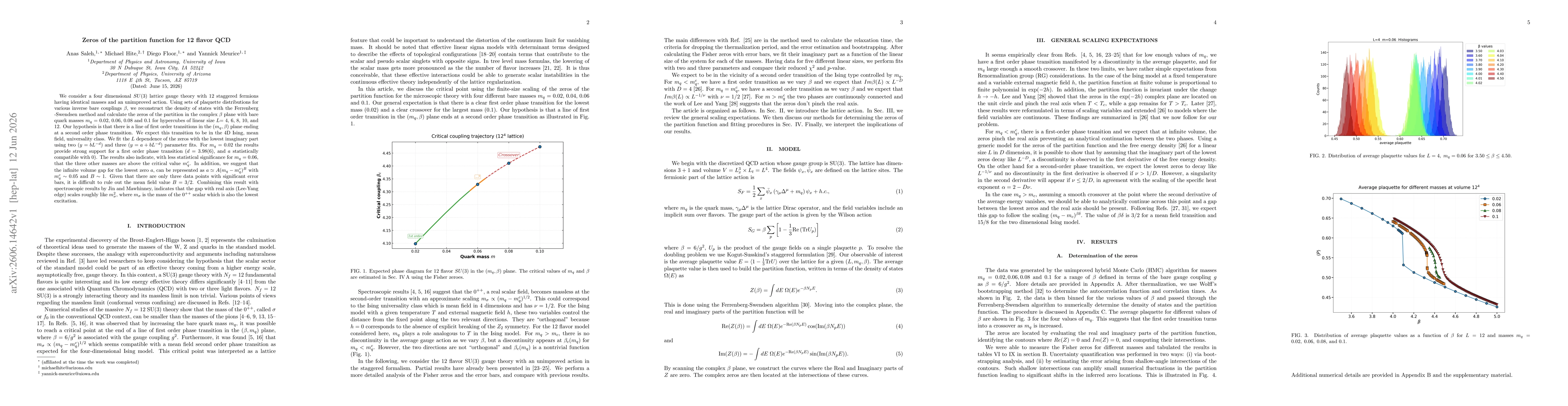 Thumbnail for Zeros of the partition function for 12 flavor QCD