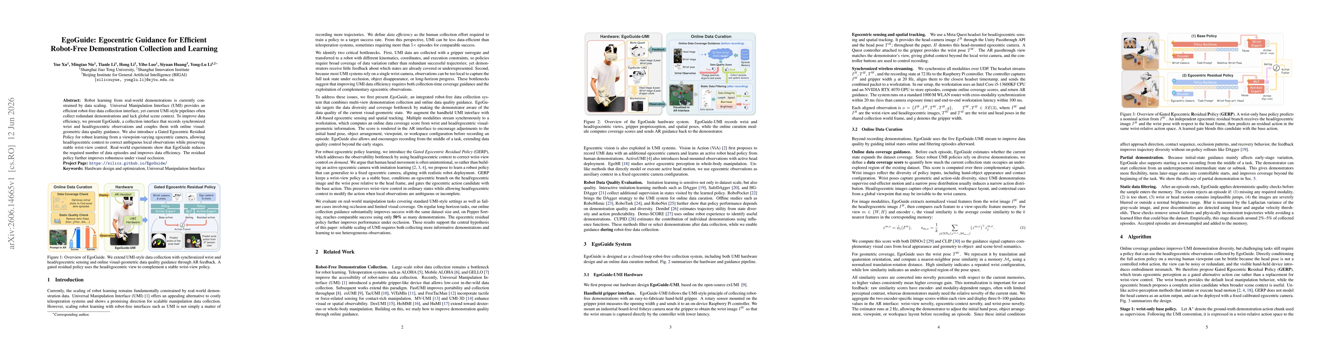 Thumbnail for EgoGuide: Egocentric Guidance for Efficient Robot-Free Demonstration Collection and Learning