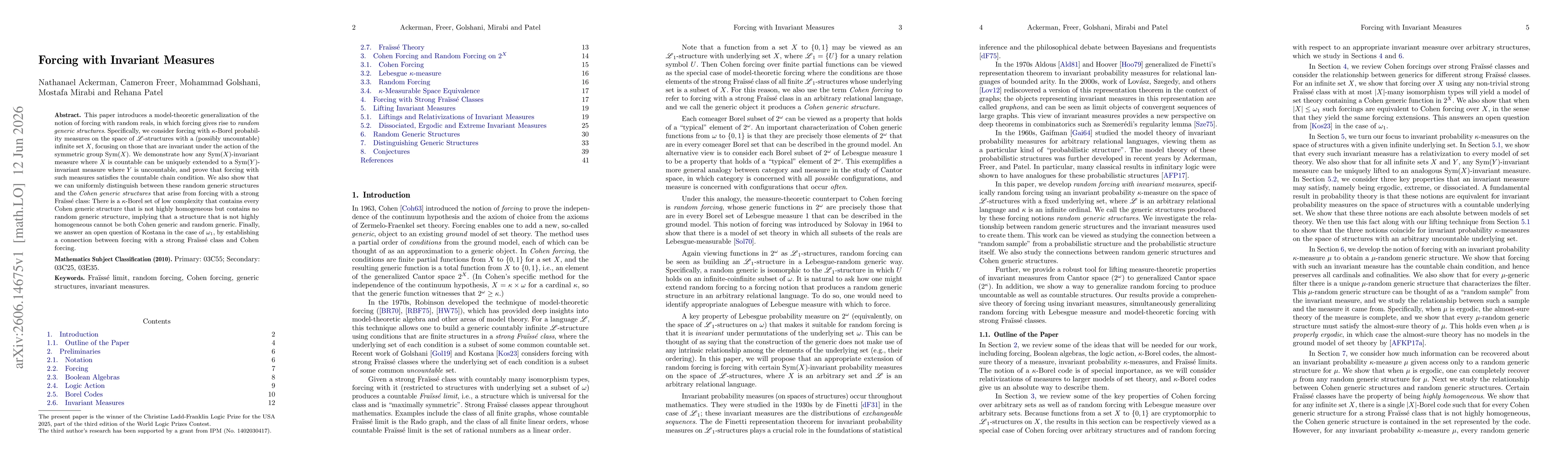 Thumbnail for Forcing with Invariant Measures